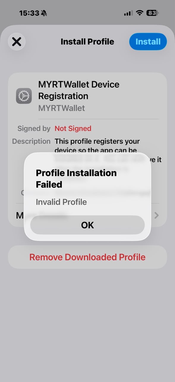 Invalid Profile